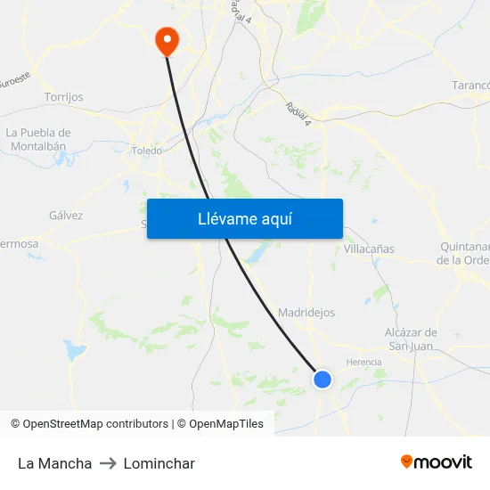 La Mancha to Lominchar map