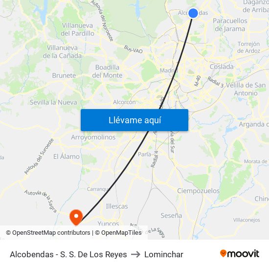 Alcobendas - S. S. De Los Reyes to Lominchar map