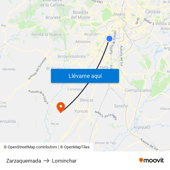 Zarzaquemada to Lominchar map