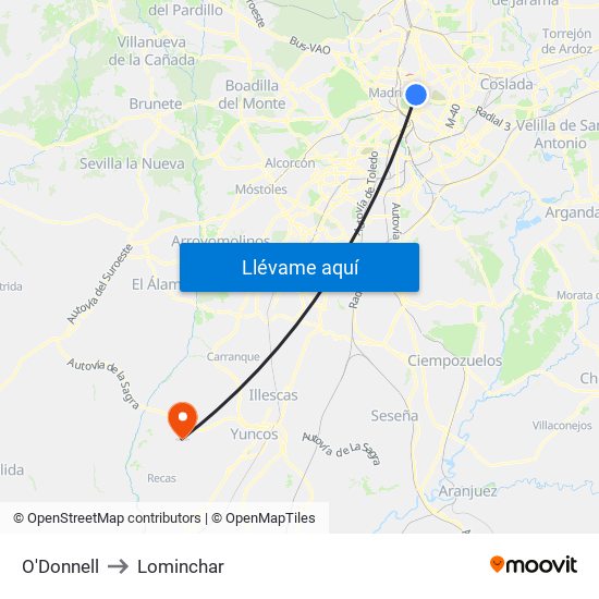 O'Donnell to Lominchar map