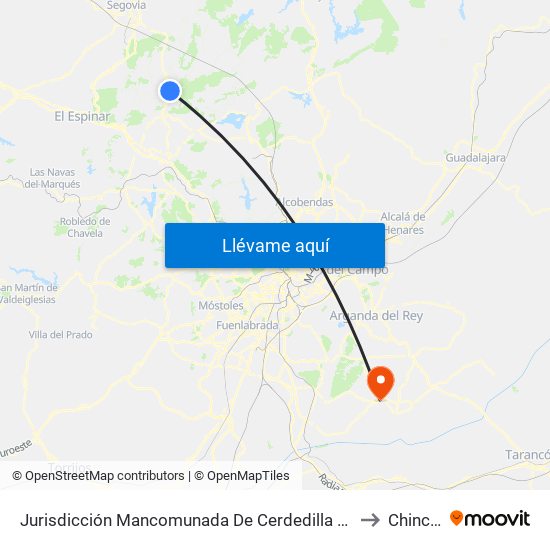 Jurisdicción Mancomunada De Cerdedilla Y Navacerrada to Chinchón map