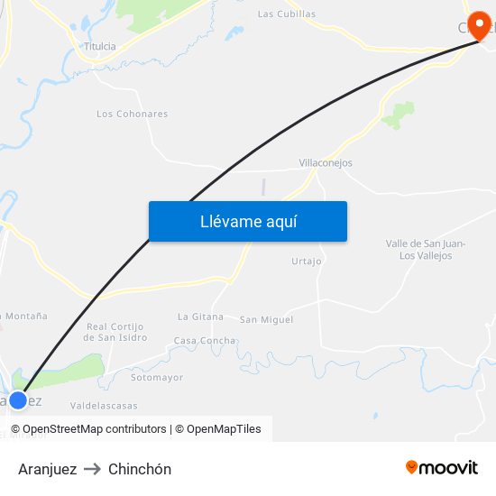 Aranjuez to Chinchón map