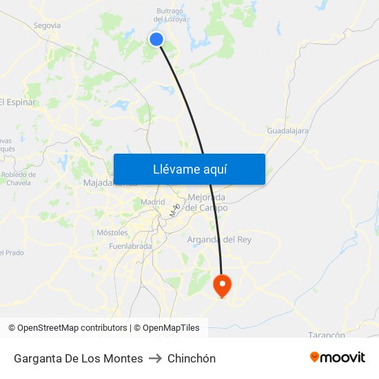 Garganta De Los Montes to Chinchón map