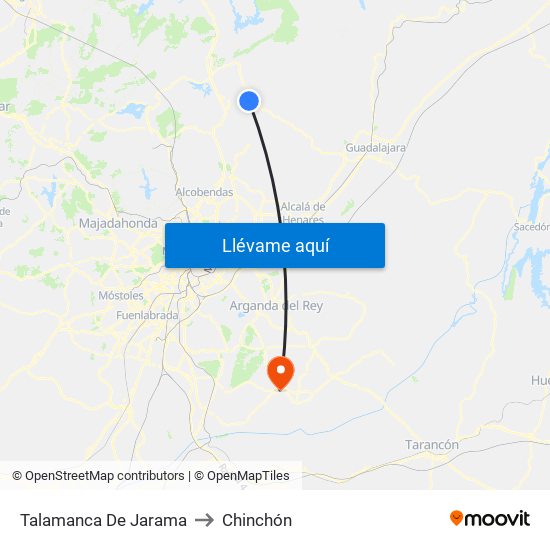 Talamanca De Jarama to Chinchón map