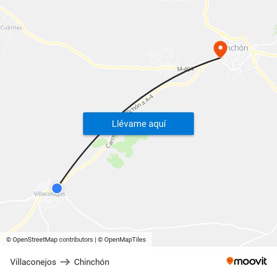 Villaconejos to Chinchón map