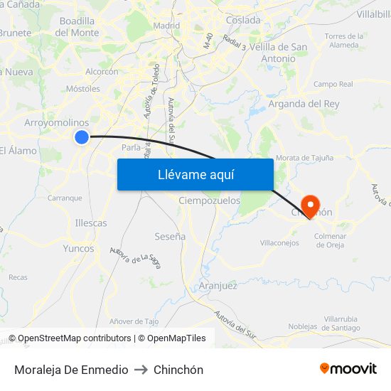 Moraleja De Enmedio to Chinchón map
