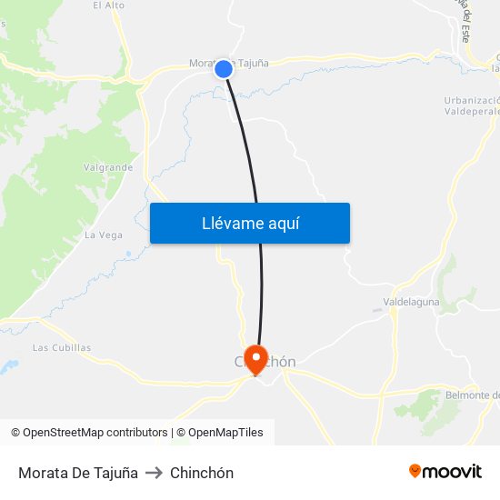 Morata De Tajuña to Chinchón map