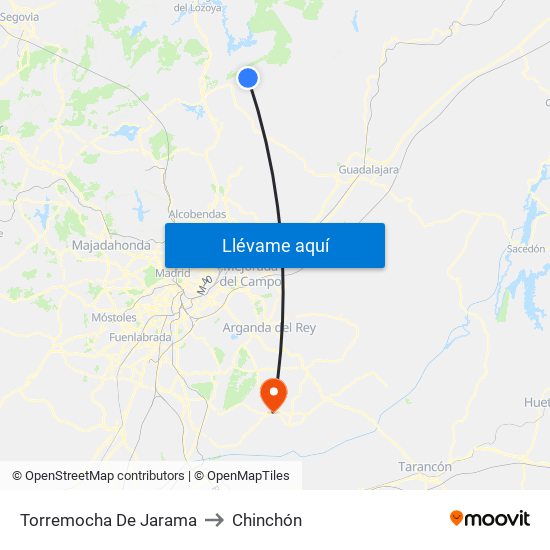 Torremocha De Jarama to Chinchón map