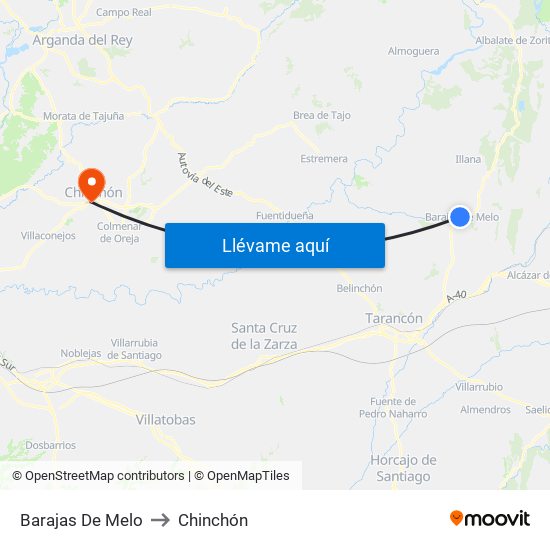 Barajas De Melo to Chinchón map