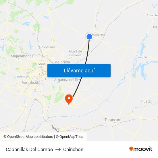 Cabanillas Del Campo to Chinchón map