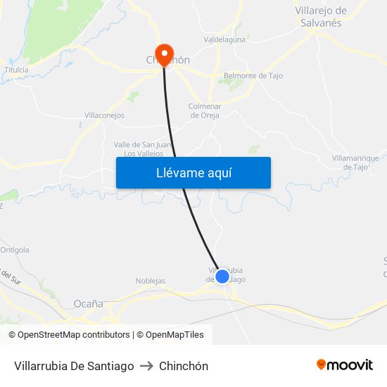 Villarrubia De Santiago to Chinchón map