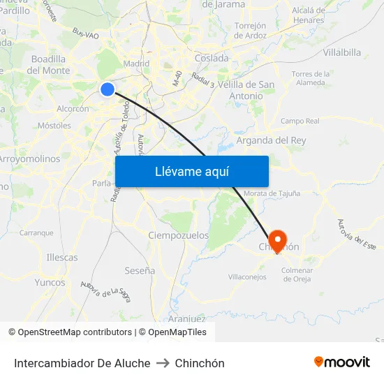 Intercambiador De Aluche to Chinchón map
