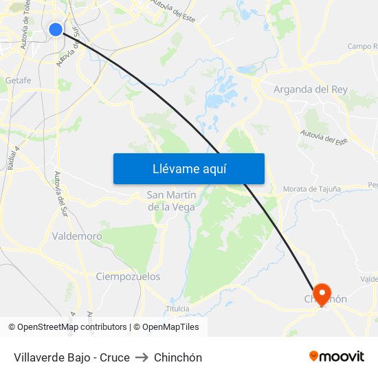 Villaverde Bajo - Cruce to Chinchón map