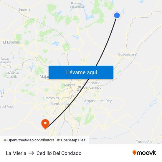 La Mierla to Cedillo Del Condado map