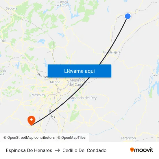 Espinosa De Henares to Cedillo Del Condado map
