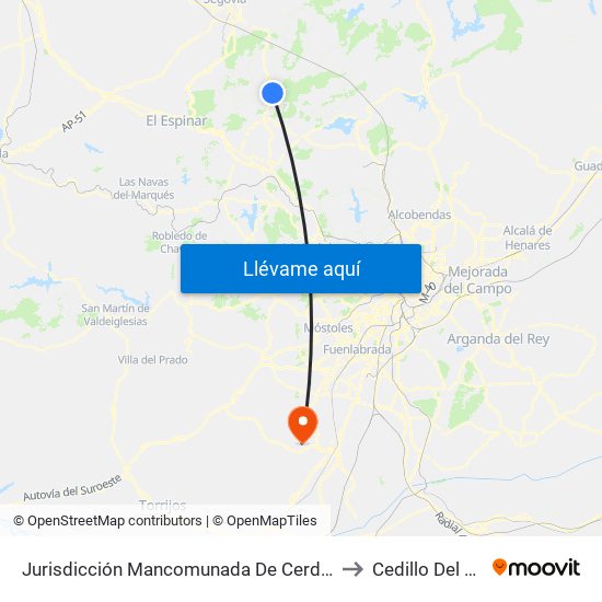 Jurisdicción Mancomunada De Cerdedilla Y Navacerrada to Cedillo Del Condado map