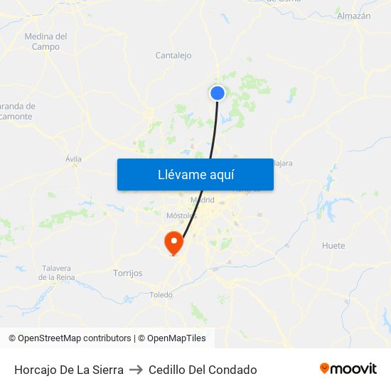 Horcajo De La Sierra to Cedillo Del Condado map