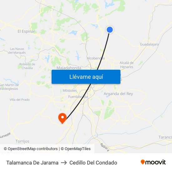 Talamanca De Jarama to Cedillo Del Condado map