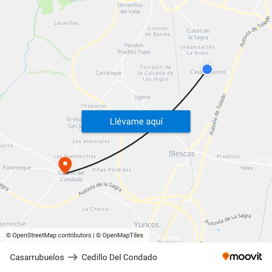Casarrubuelos to Cedillo Del Condado map