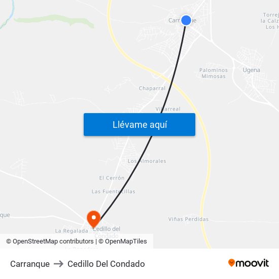 Carranque to Cedillo Del Condado map