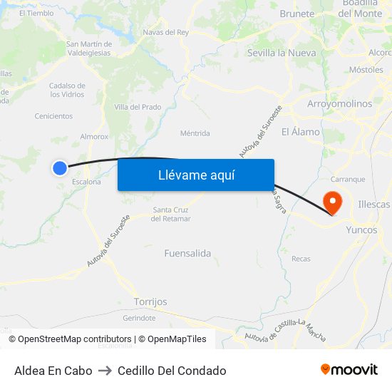 Aldea En Cabo to Cedillo Del Condado map