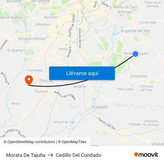 Morata De Tajuña to Cedillo Del Condado map