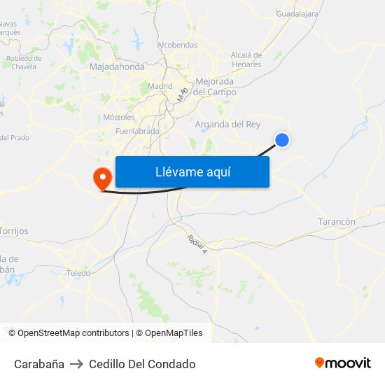 Carabaña to Cedillo Del Condado map