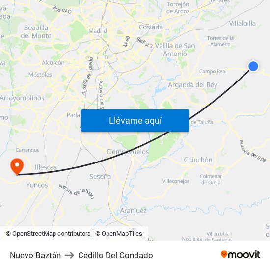 Nuevo Baztán to Cedillo Del Condado map