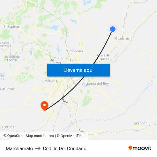 Marchamalo to Cedillo Del Condado map