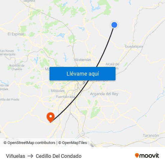 Viñuelas to Cedillo Del Condado map