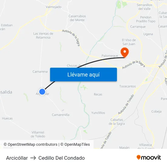Arcicóllar to Cedillo Del Condado map