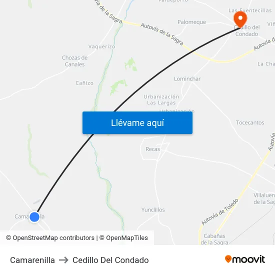 Camarenilla to Cedillo Del Condado map