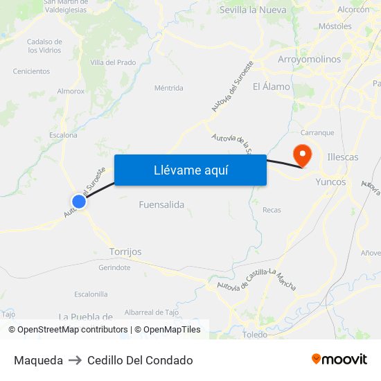 Maqueda to Cedillo Del Condado map