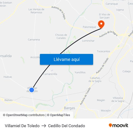 Villamiel De Toledo to Cedillo Del Condado map