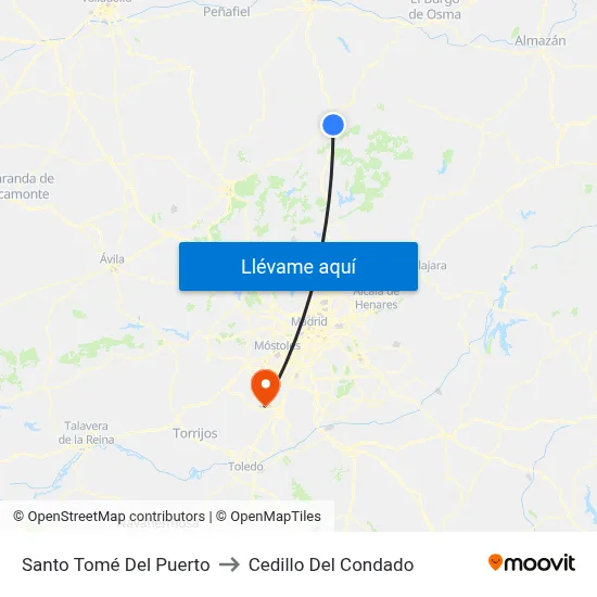 Santo Tomé Del Puerto to Cedillo Del Condado map