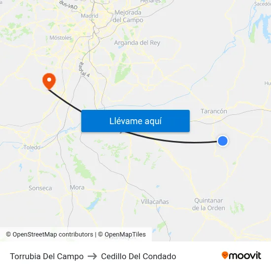Torrubia Del Campo to Cedillo Del Condado map