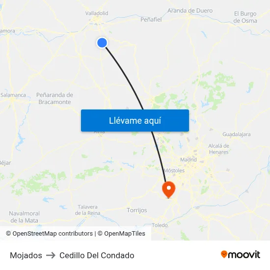 Mojados to Cedillo Del Condado map