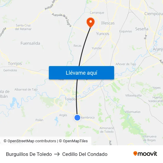Burguillos De Toledo to Cedillo Del Condado map