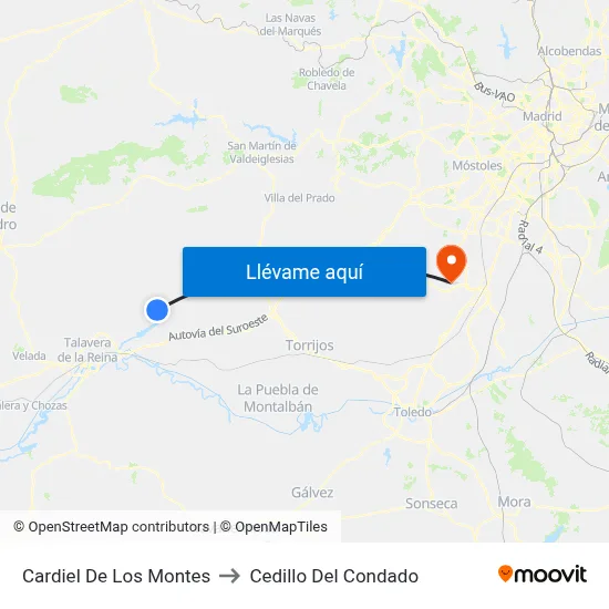 Cardiel De Los Montes to Cedillo Del Condado map