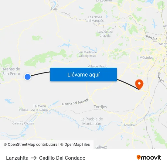 Lanzahíta to Cedillo Del Condado map