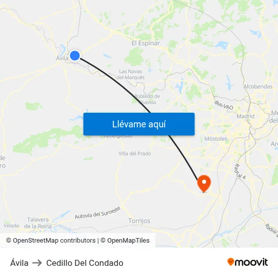 Ávila to Cedillo Del Condado map