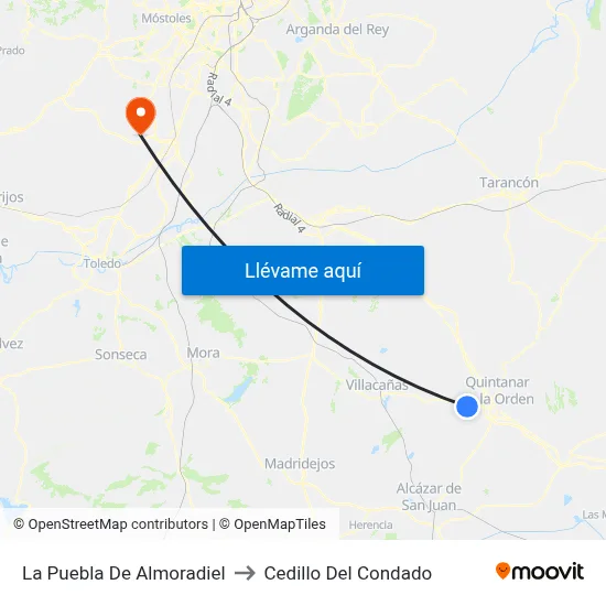 La Puebla De Almoradiel to Cedillo Del Condado map