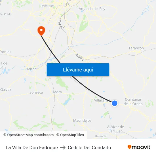 La Villa De Don Fadrique to Cedillo Del Condado map