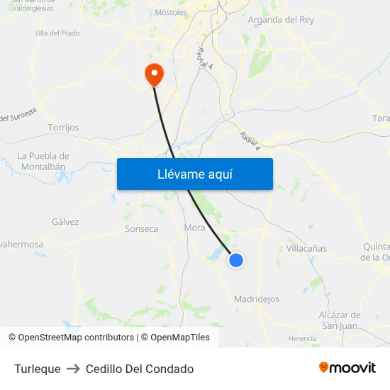 Turleque to Cedillo Del Condado map