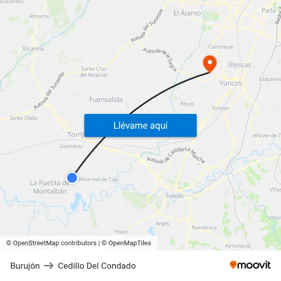 Burujón to Cedillo Del Condado map