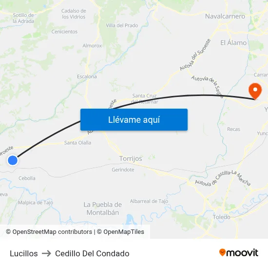 Lucillos to Cedillo Del Condado map