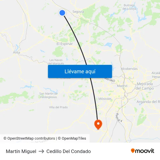 Martín Miguel to Cedillo Del Condado map
