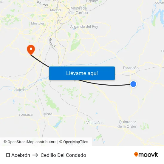 El Acebrón to Cedillo Del Condado map