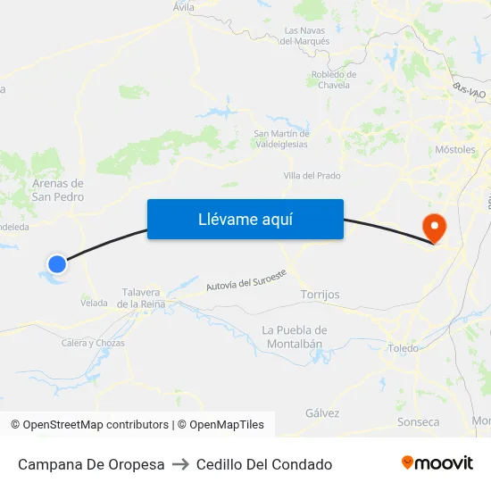 Campana De Oropesa to Cedillo Del Condado map