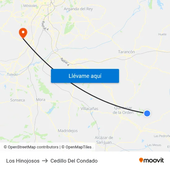 Los Hinojosos to Cedillo Del Condado map